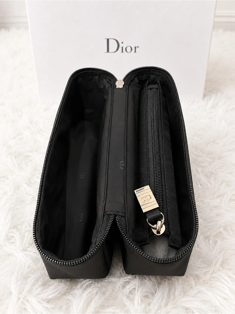 Authentic Dior Unisex Black Toiletry Case / Travel Cosmetic Bag NIB